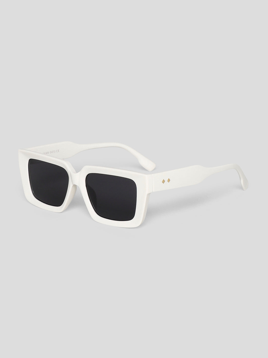 White Tinted Rectangular Sunglasses