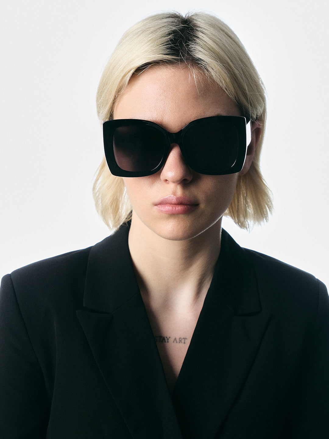 Black Broad Squared Sunglasses