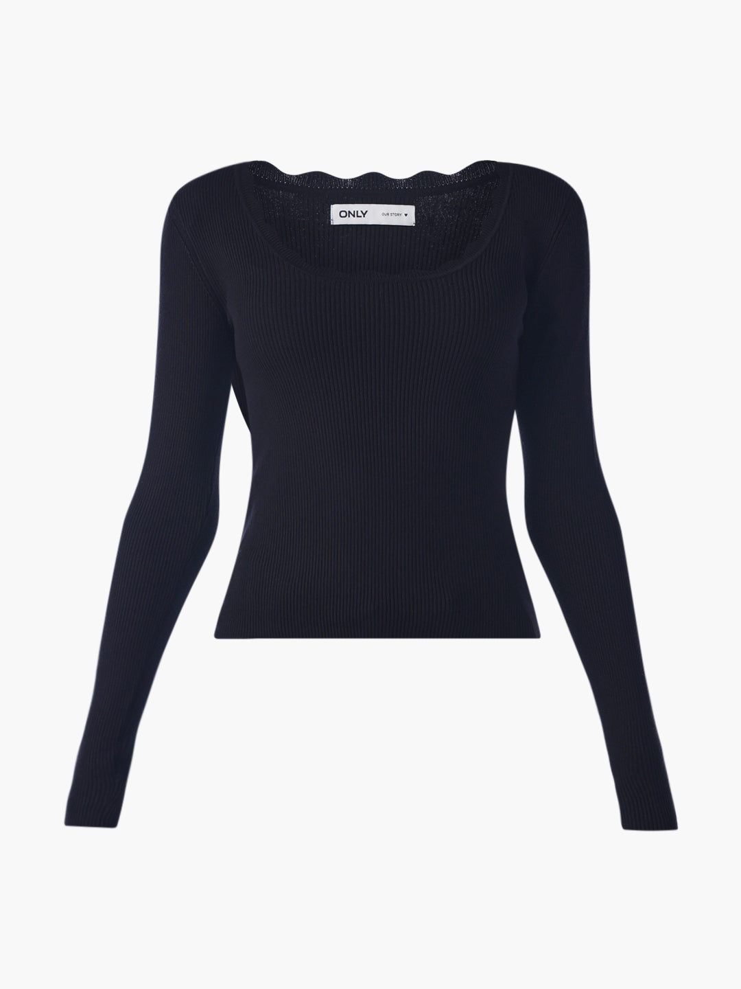 Scallop U-Neck Pullover