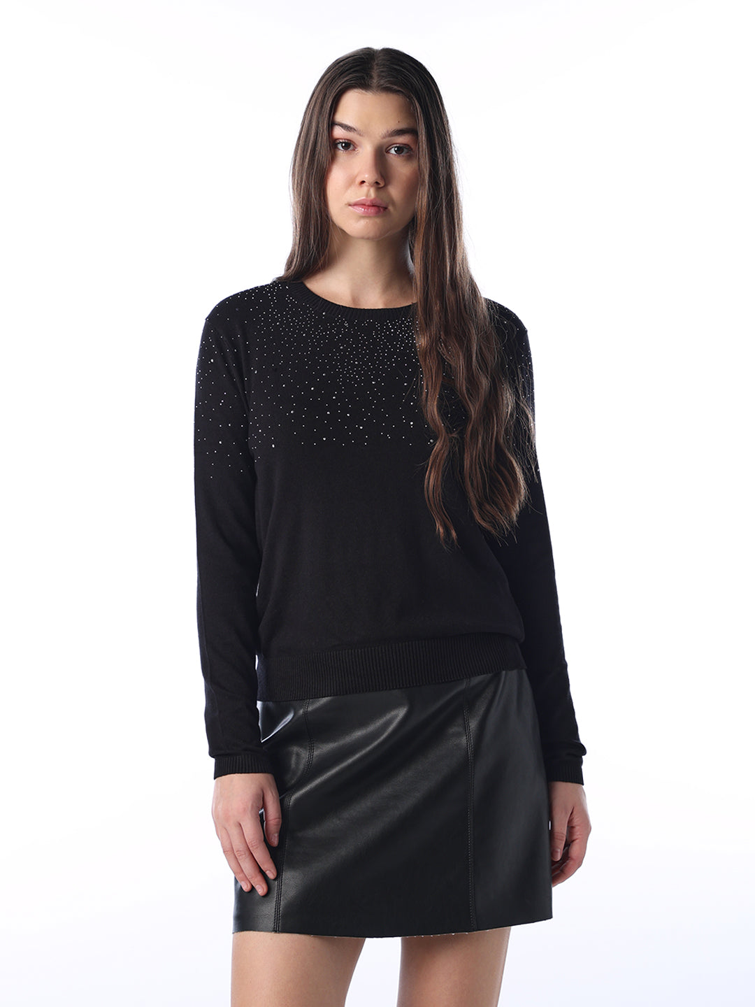 O-Neck Embellished Pullover