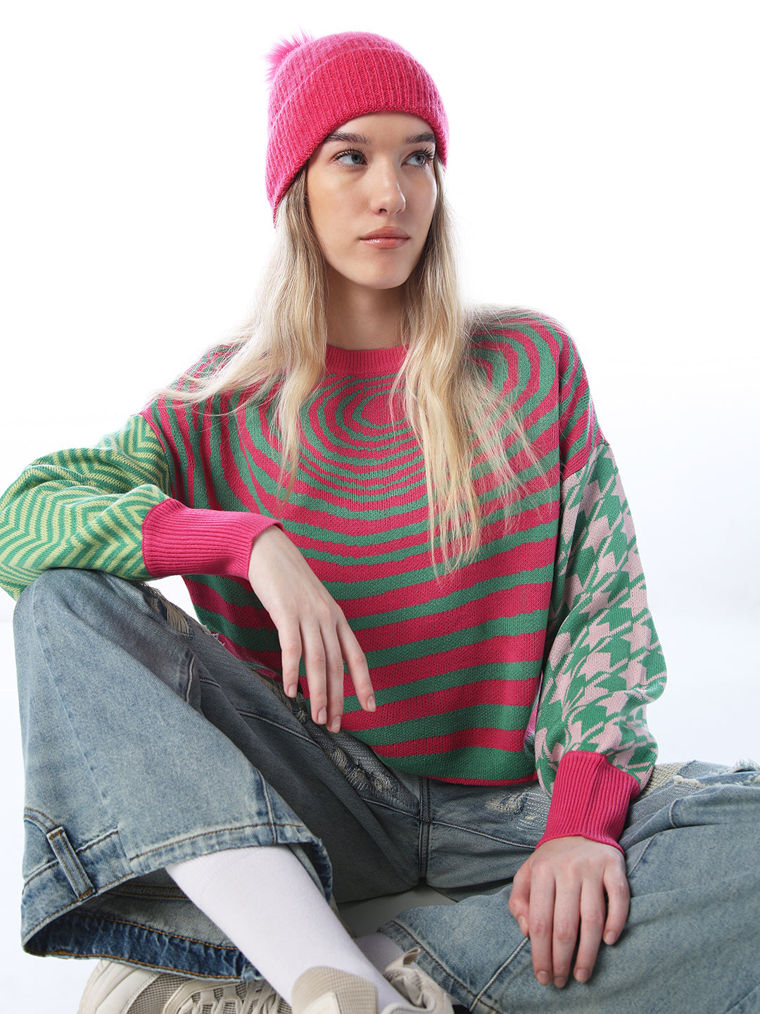 O-Neck Colourblocked Pullover