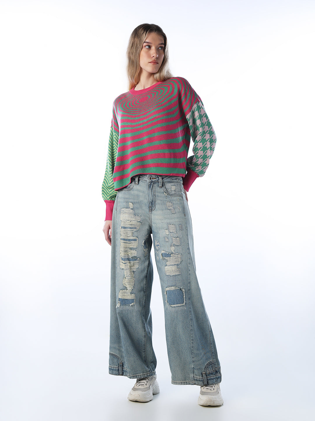 O-Neck Colourblocked Pullover