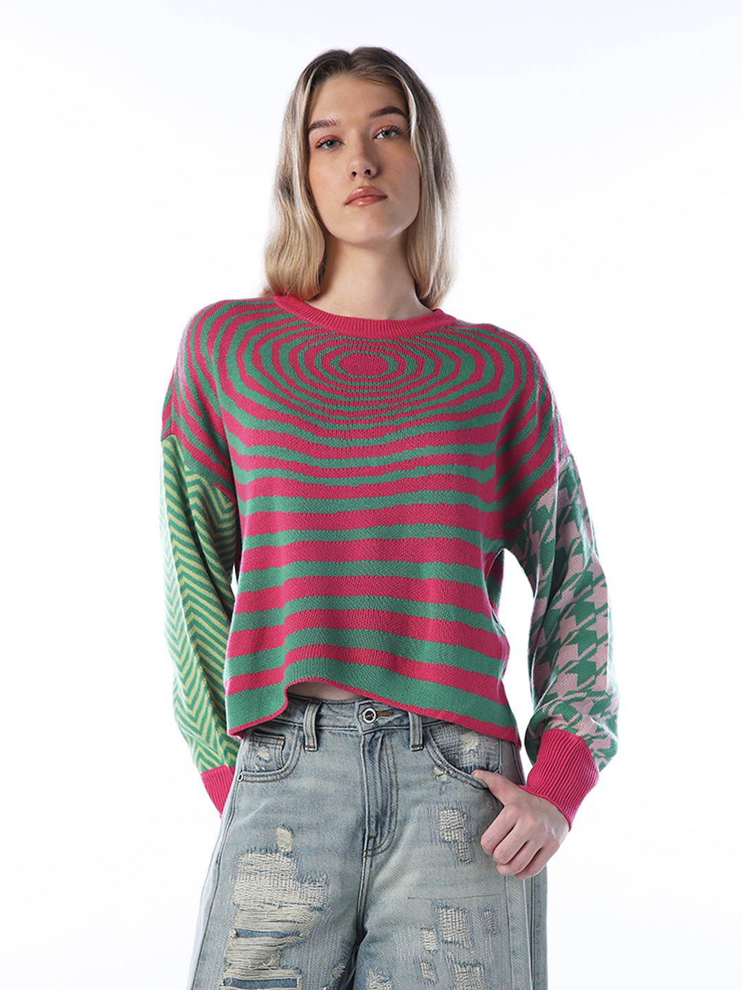 O-Neck Colourblocked Pullover