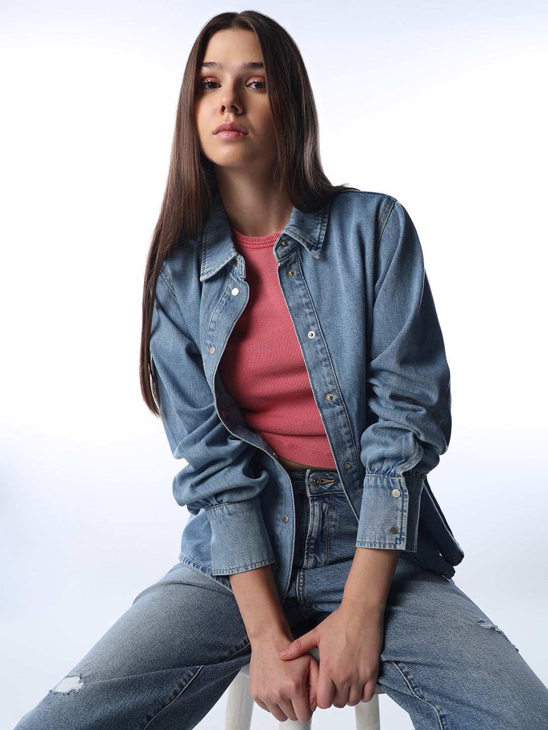 Blue Cotton Denim Shirt