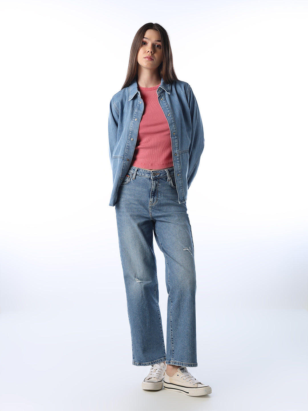 Blue Cotton Denim Shirt