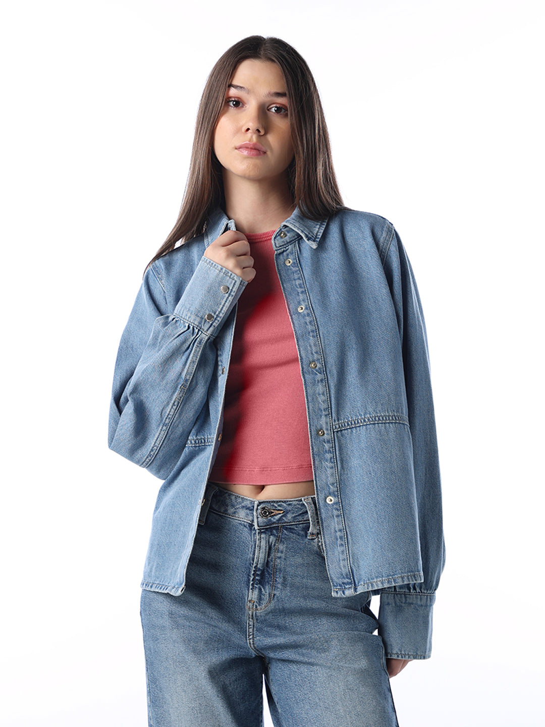 Blue Cotton Denim Shirt