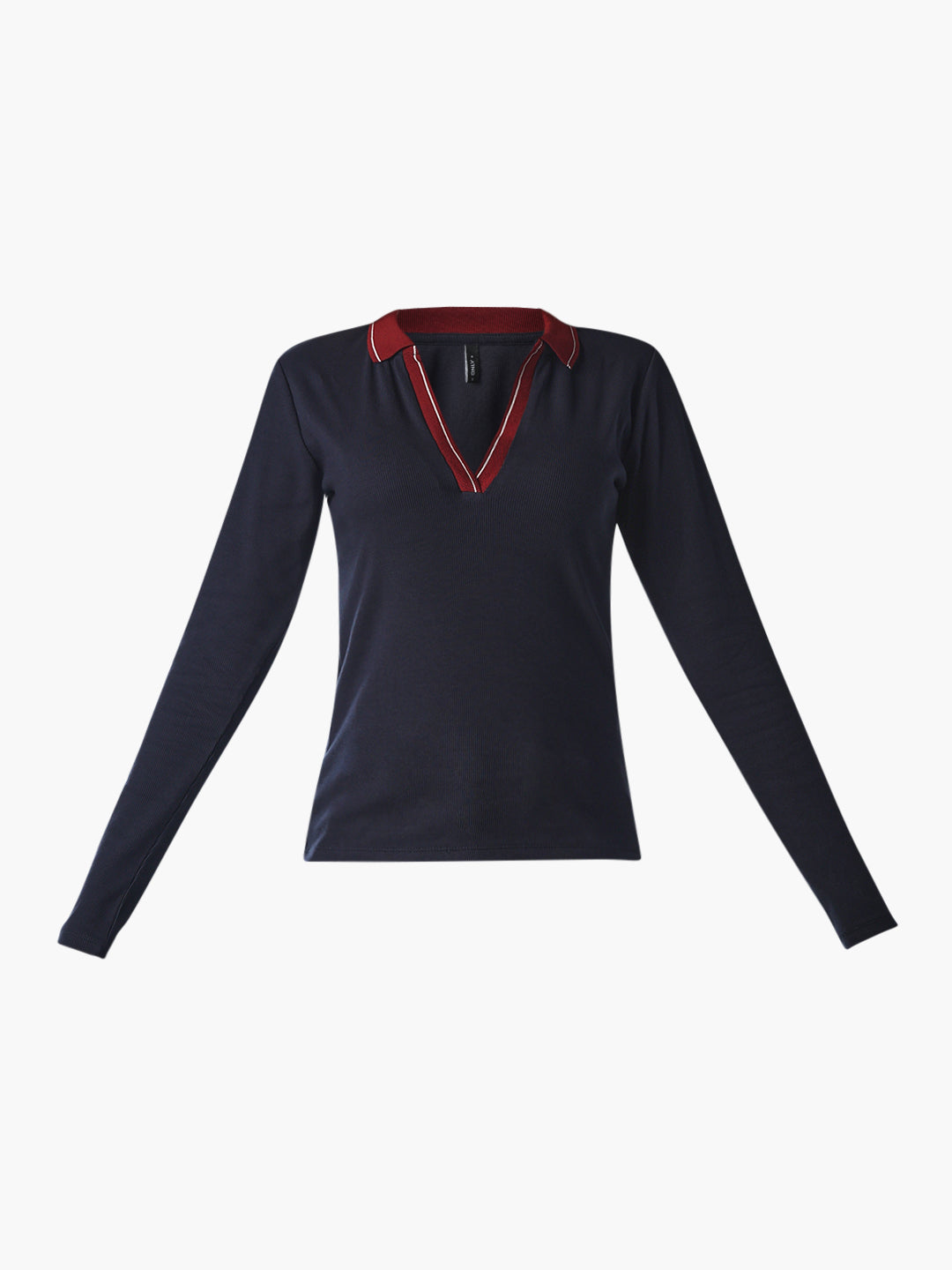 Contrast Collar V-Neck Polo