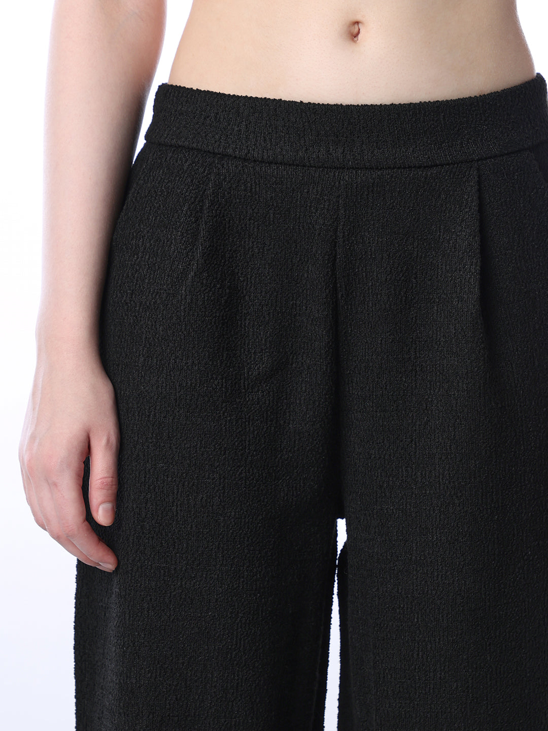 Black Pleat Front Pants