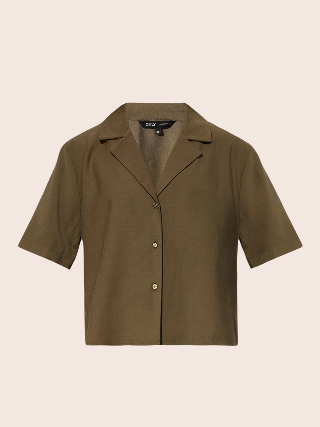 Olive Lapel Collar Shirt