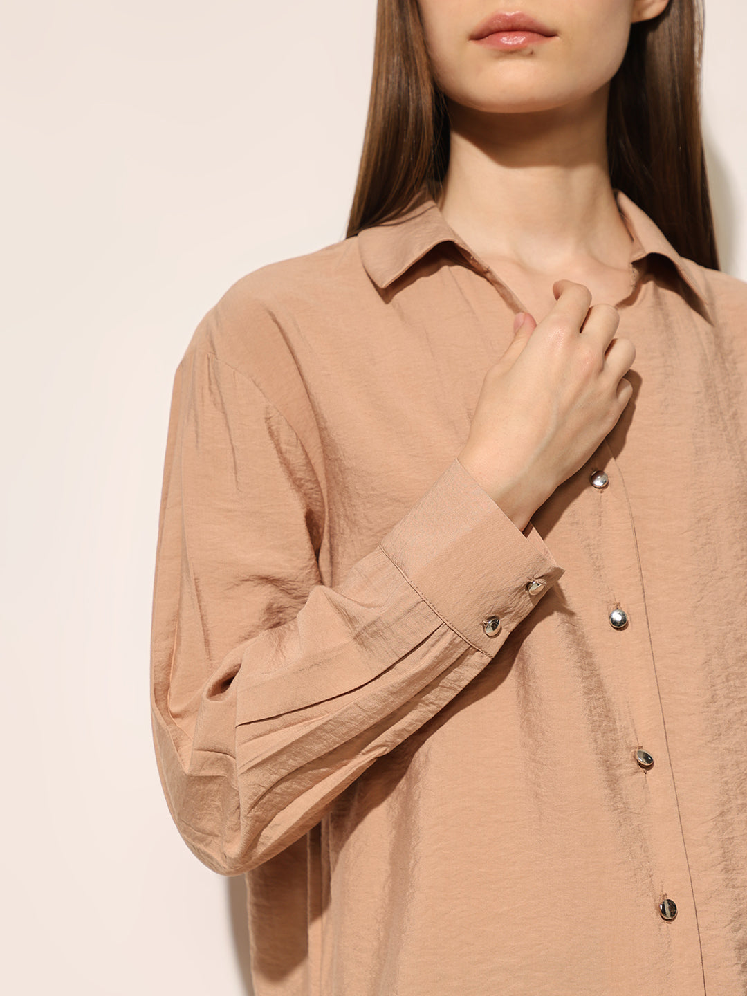 Brown V-Neck Shirt