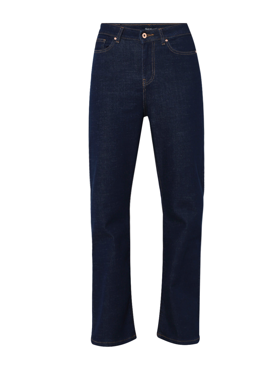Dark Blue High Rise Straight Fit Jeans
