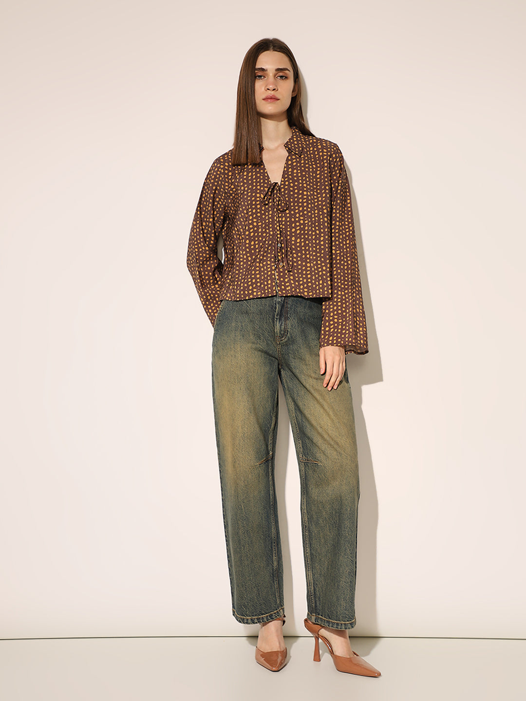 Dark Brown Printed Shirt