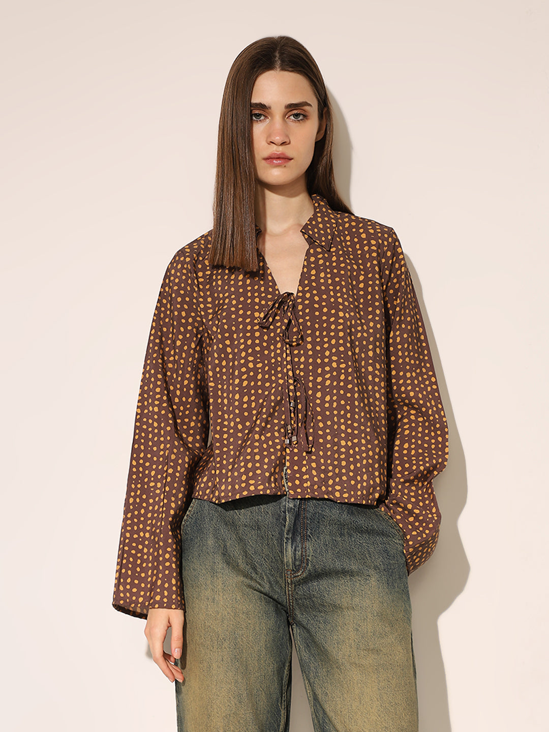 Dark Brown Printed Shirt