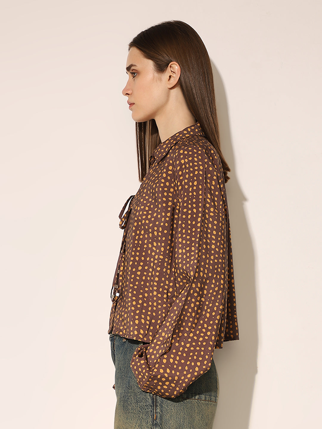 Dark Brown Printed Shirt