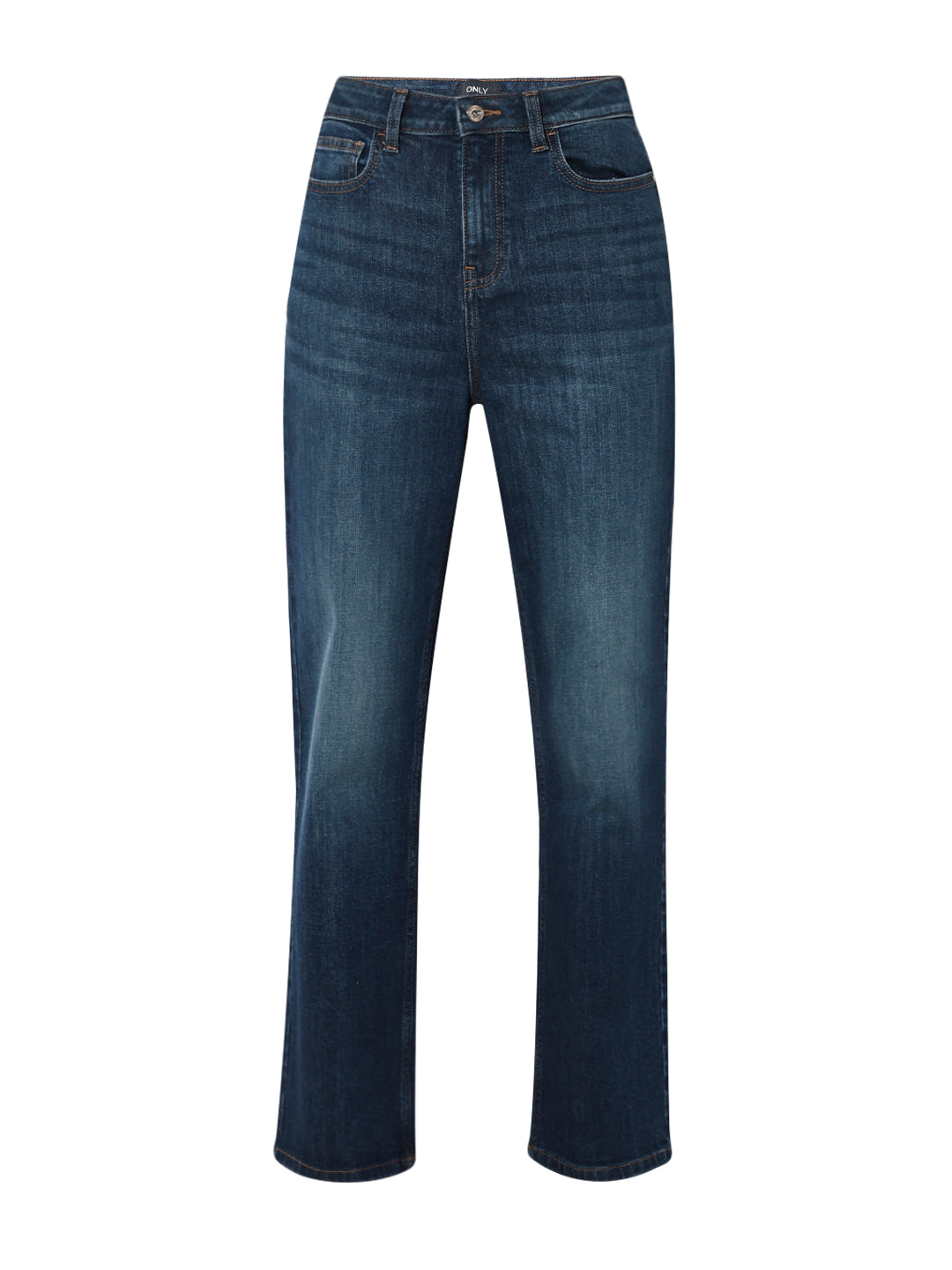 Blue High Rise Straight Fit Jeans