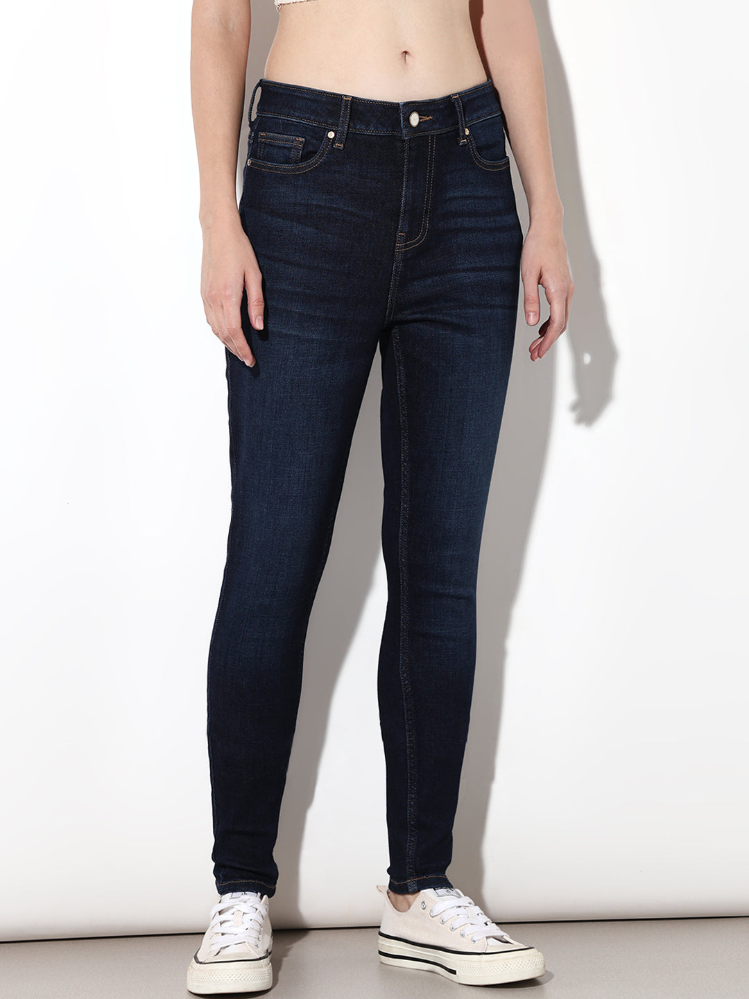 Dark Blue High Rise Skinny Jeans
