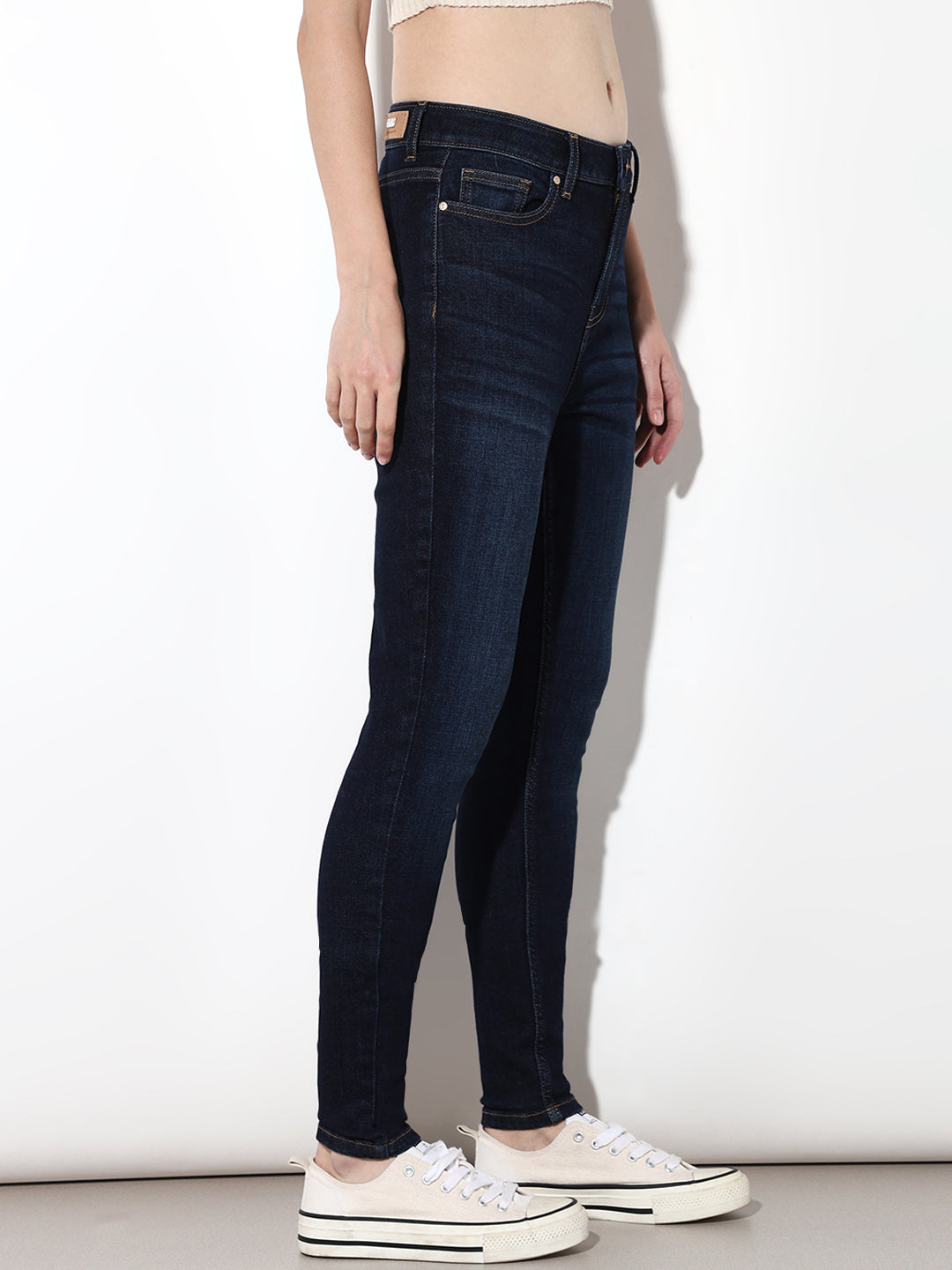 Dark Blue High Rise Skinny Jeans