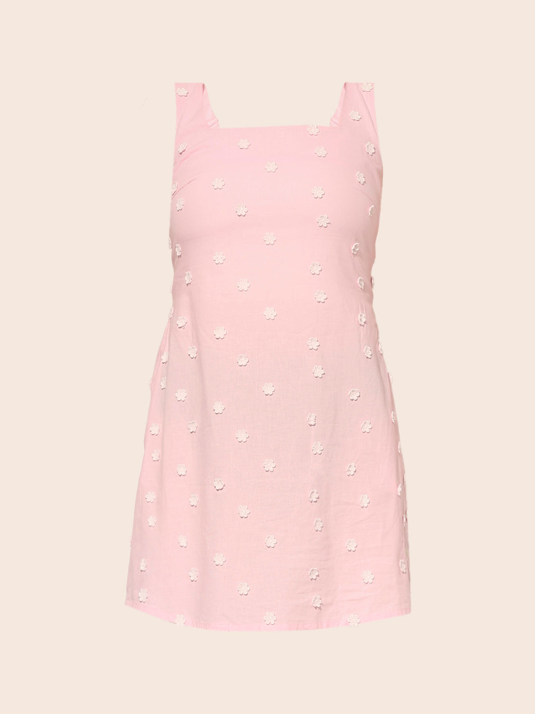 Pink Floral Embroidered Dress