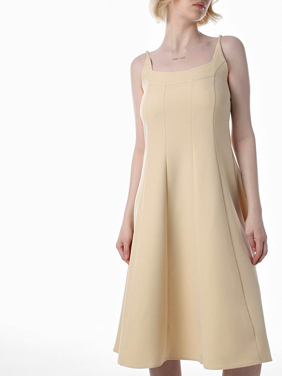 Beige Fit & Flare Dress