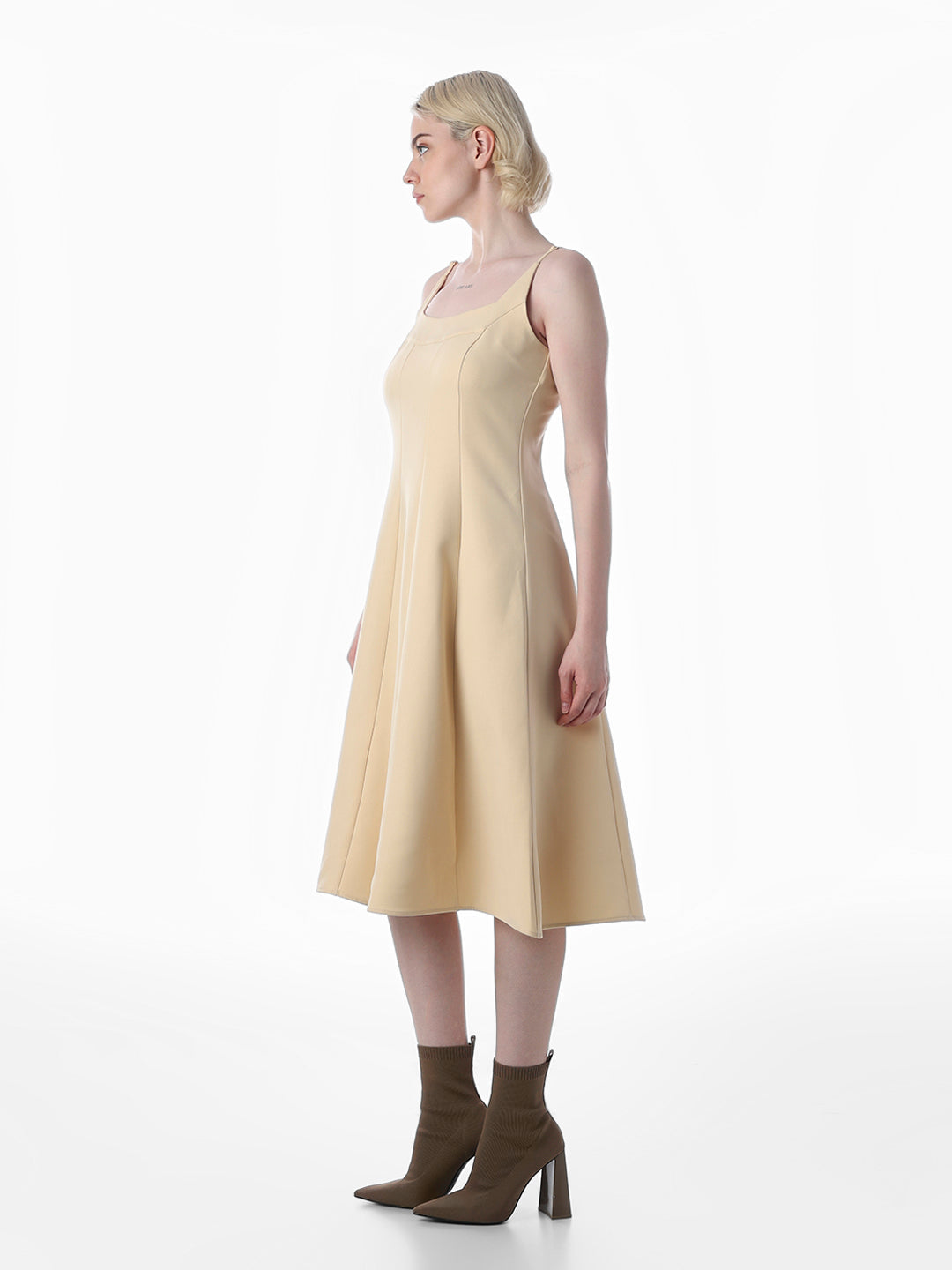 Beige Fit & Flare Dress