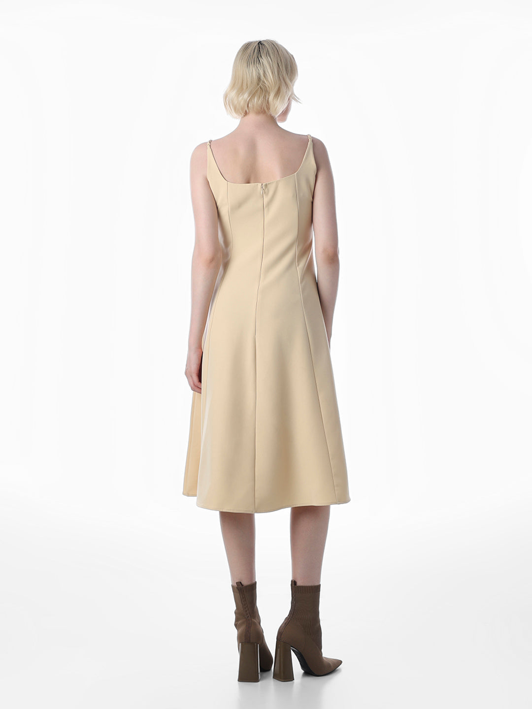 Beige Fit & Flare Dress