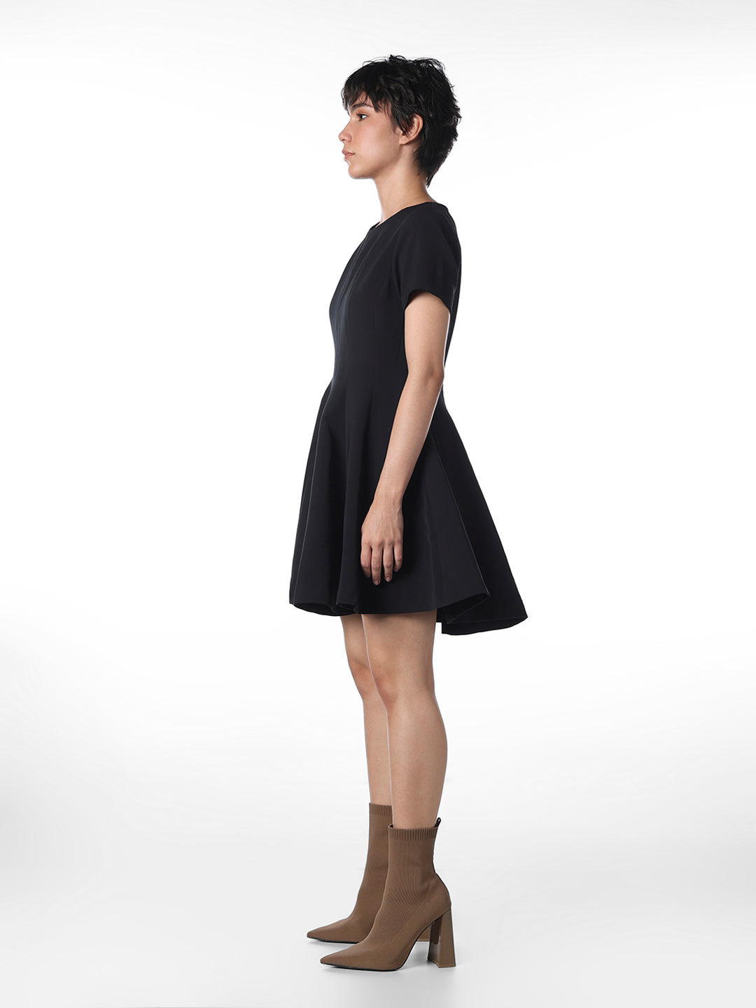 Black Flared Short Dress