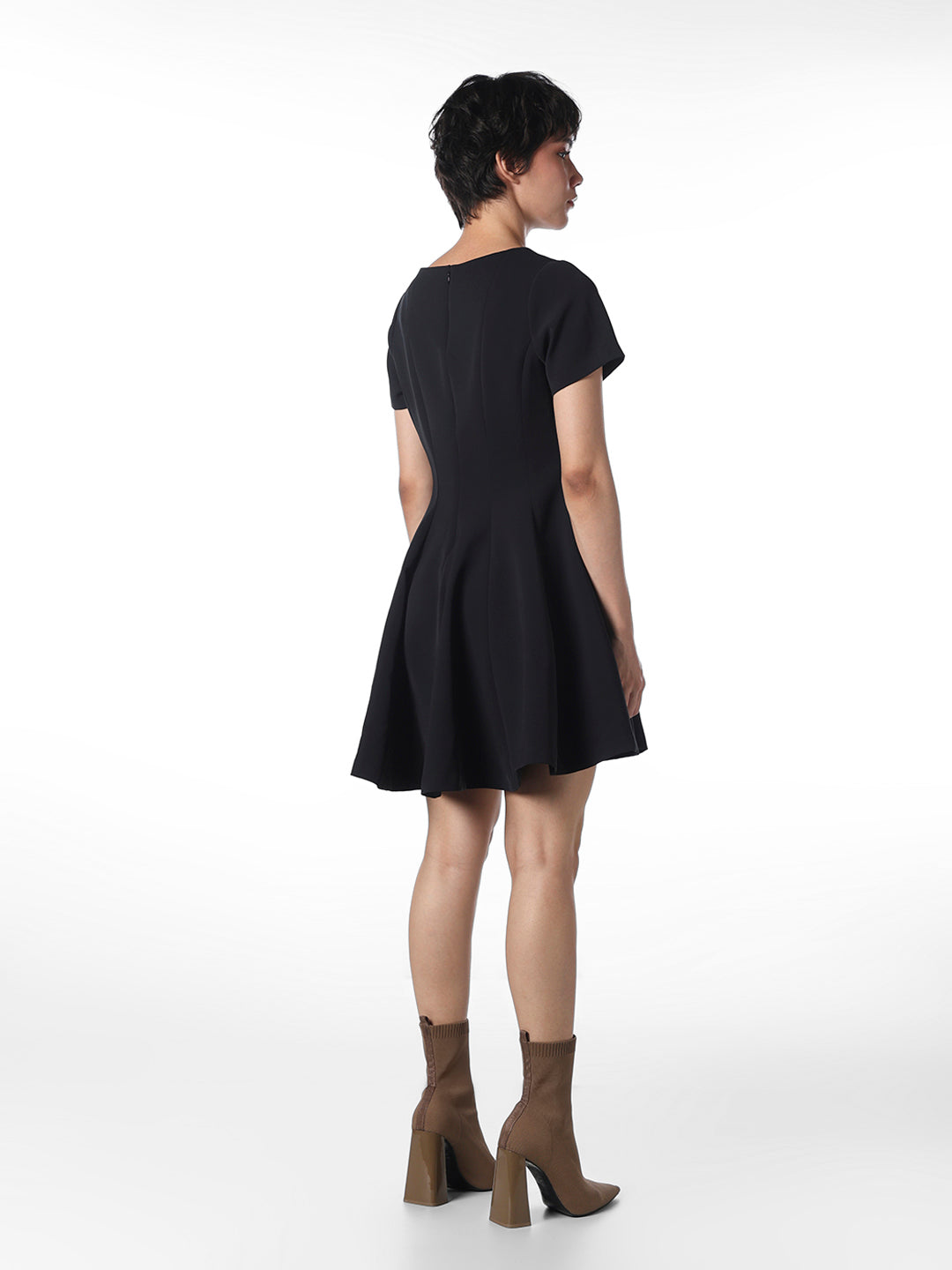 Black Flared Short Dress