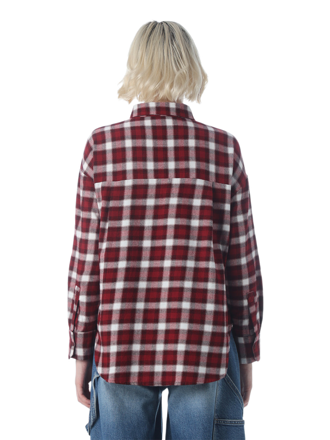 Maroon Check Cotton Shirt