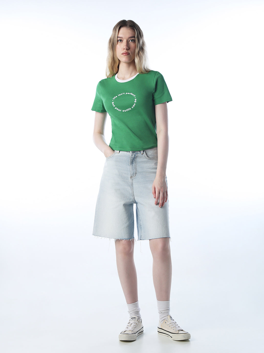 Short Text Print T-shirt