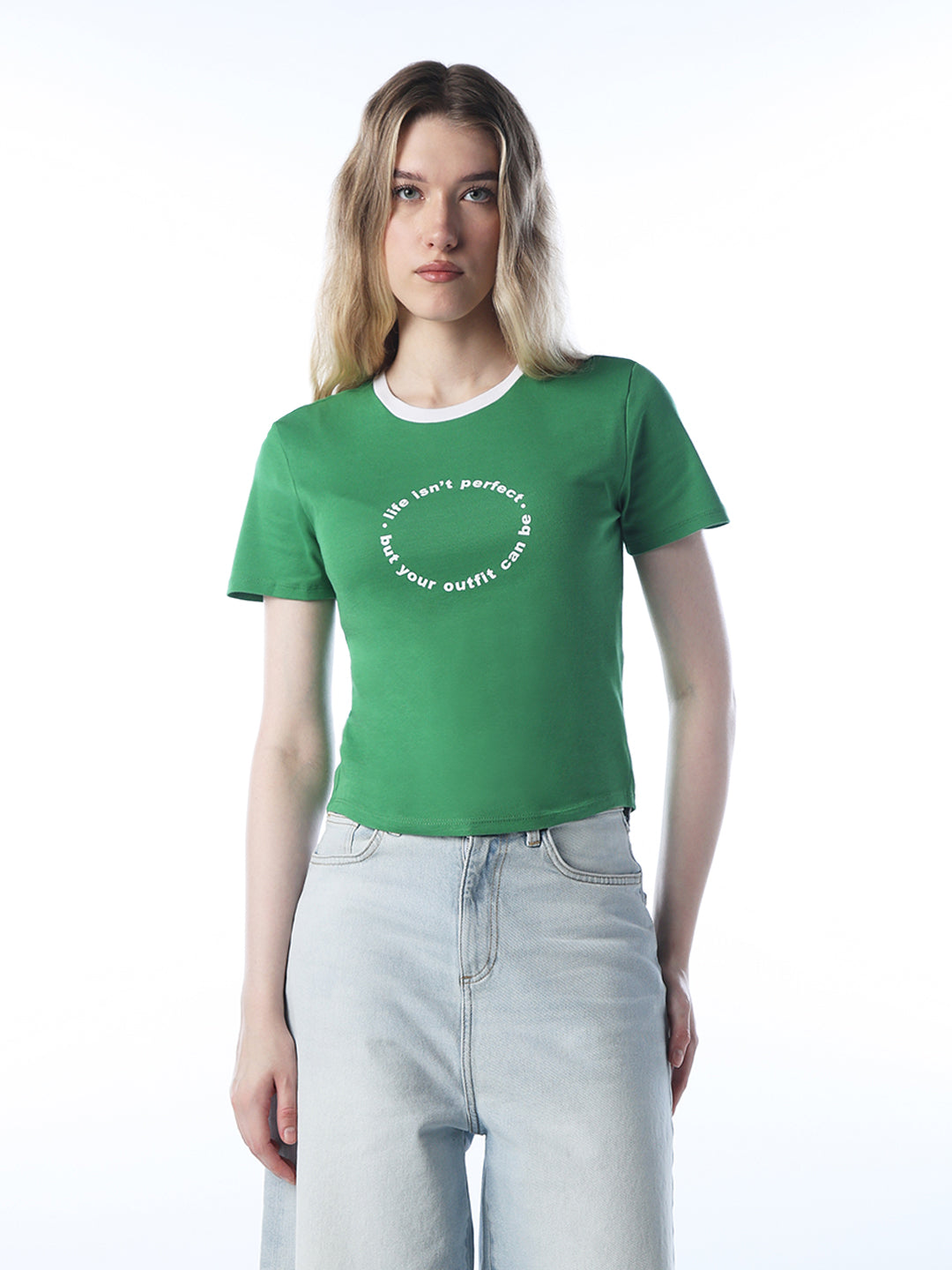 Short Text Print T-shirt