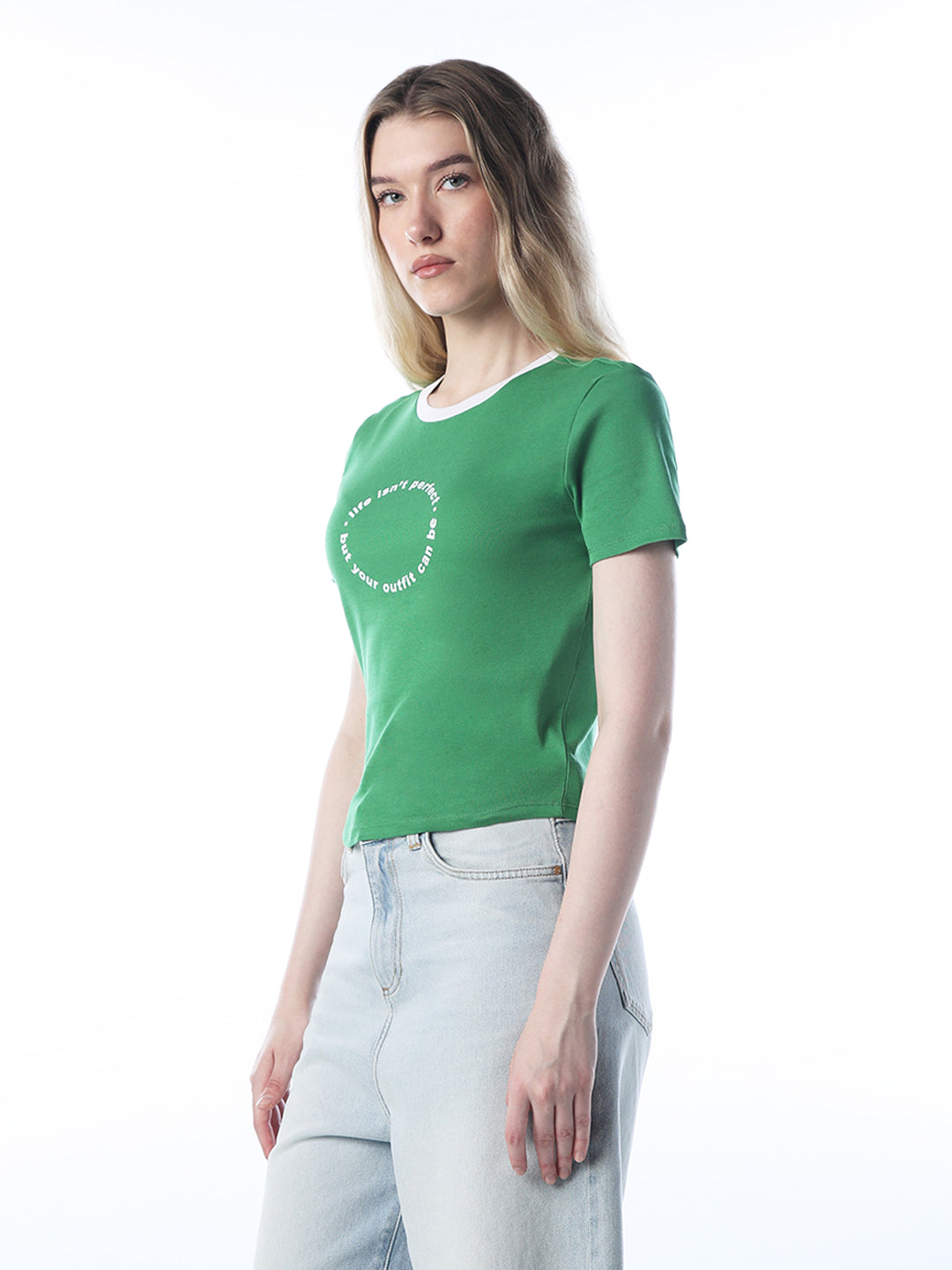 Short Text Print T-shirt