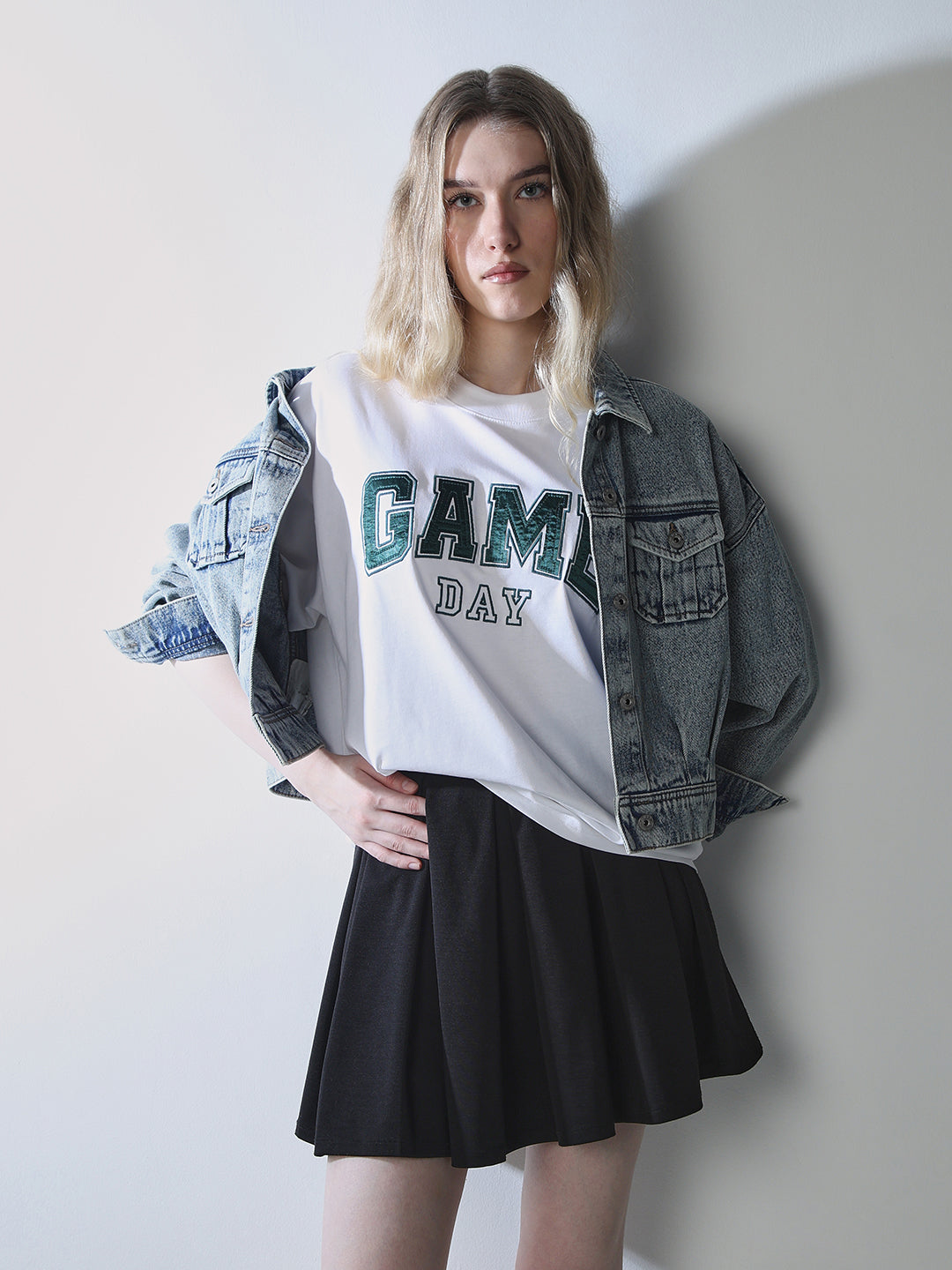 Satin Text Print T-shirt