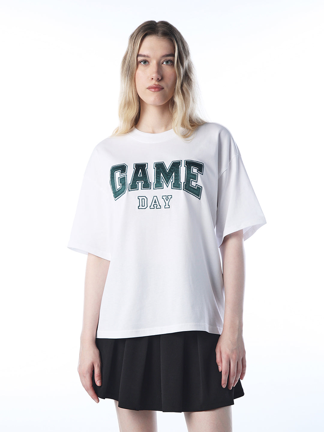 Satin Text Print T-shirt