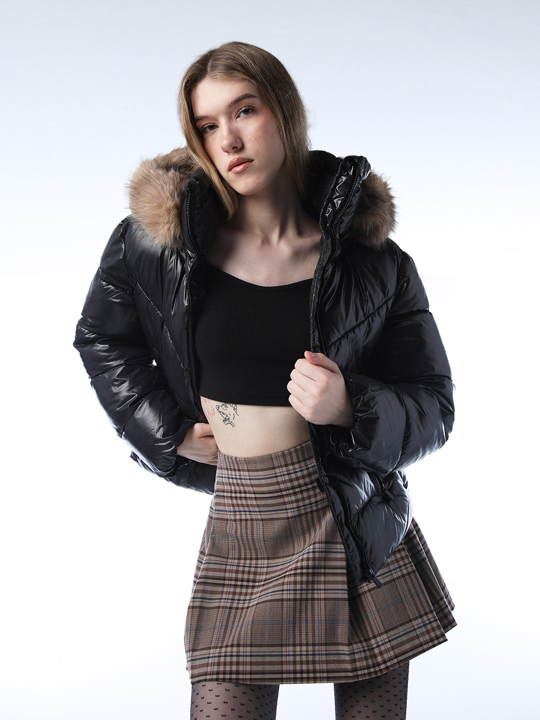 9090 girl Fur Hooded Puffer Jacket 9090 girl Fur Hooded Puffer