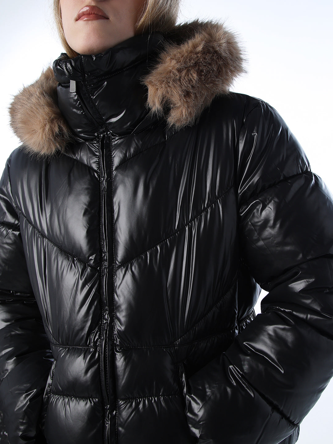 Faux Fur Hooded Puffer Jacket