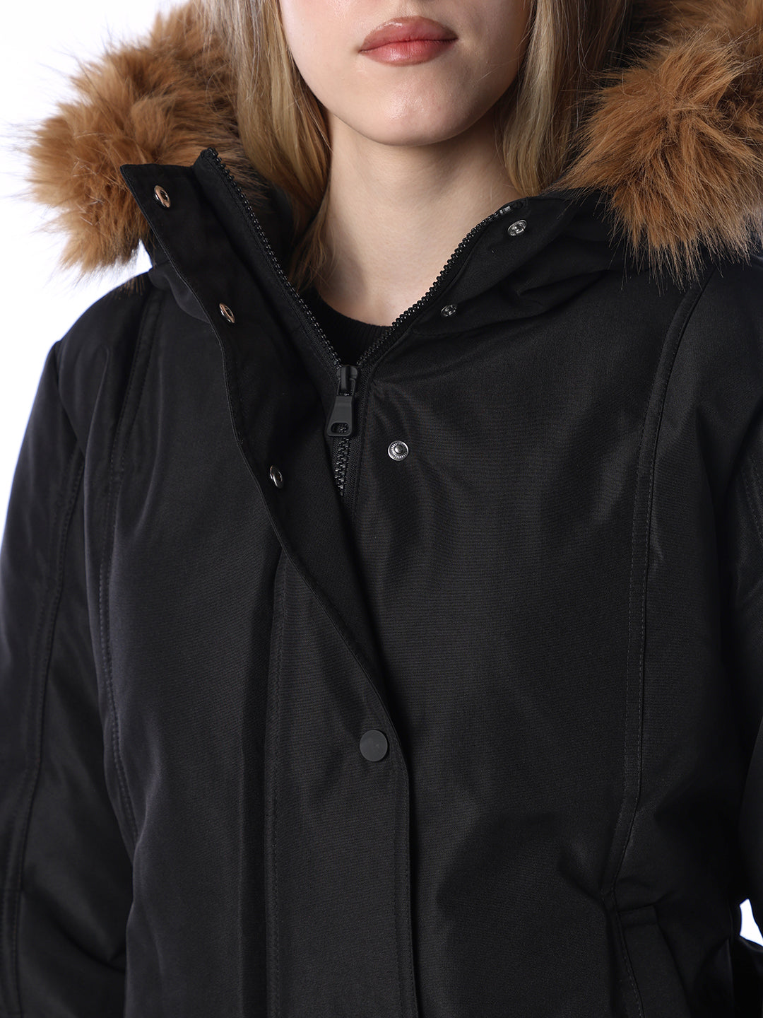 Faux Fur Hooded Parka Puffer Jacket