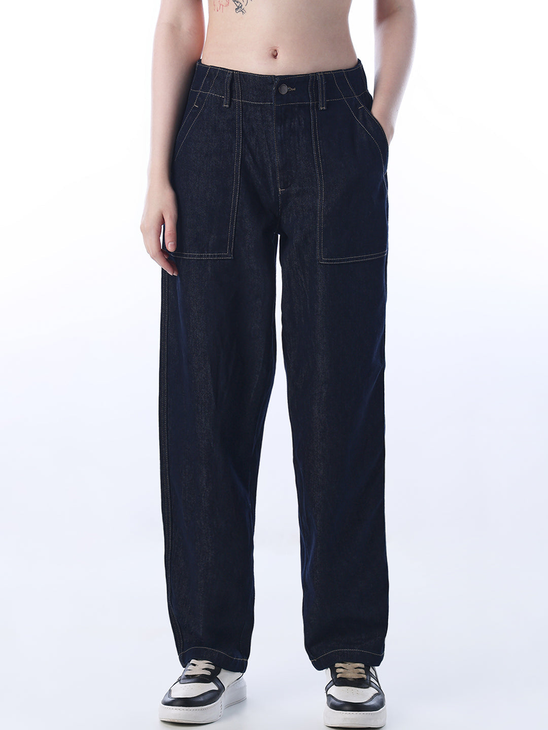 Barrel Fit High Rise Jeans
