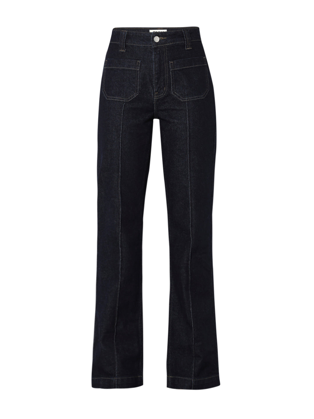 Dark Blue High Rise Flared Jeans