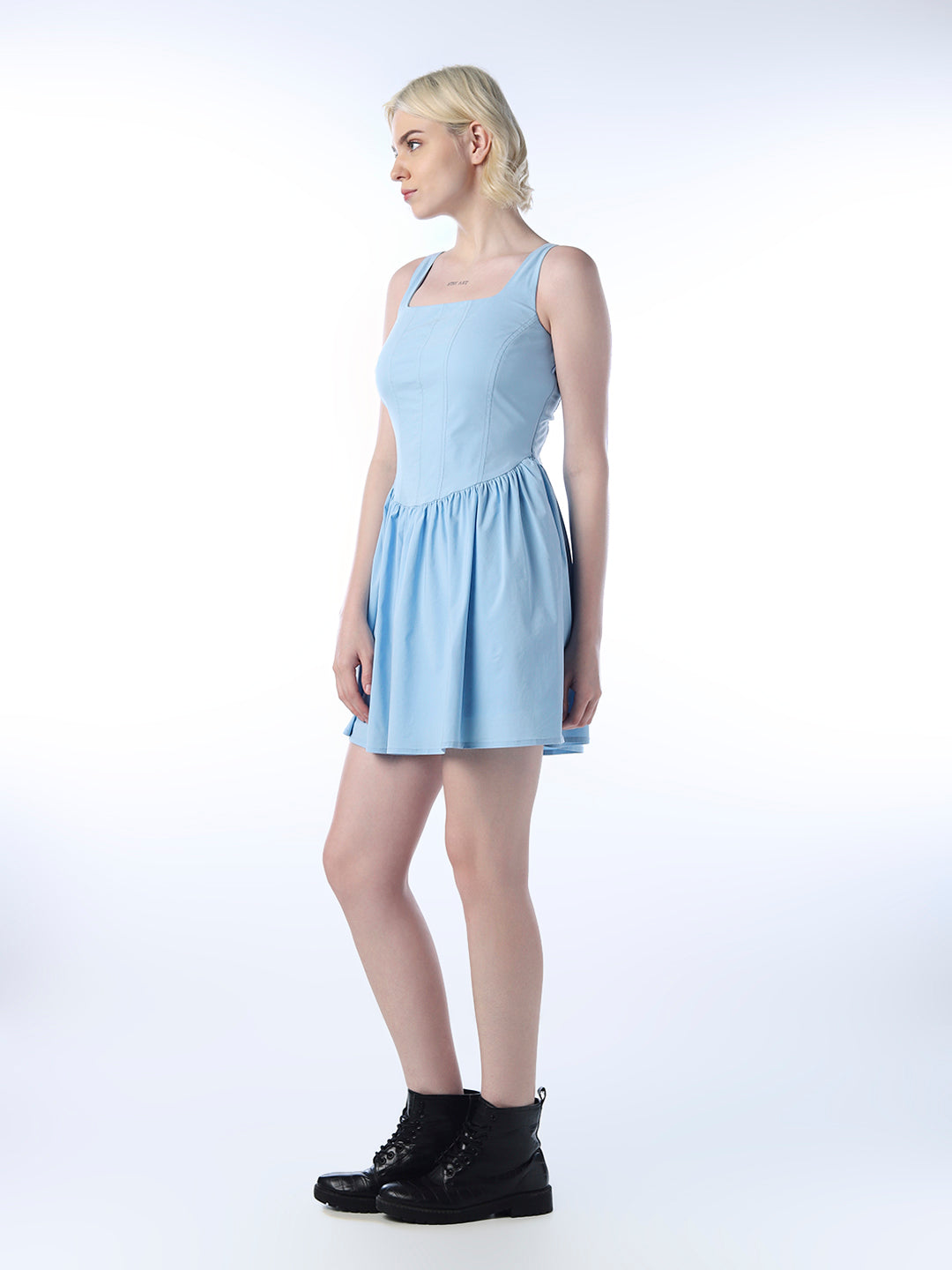 Drop Gathered Waist Dress
