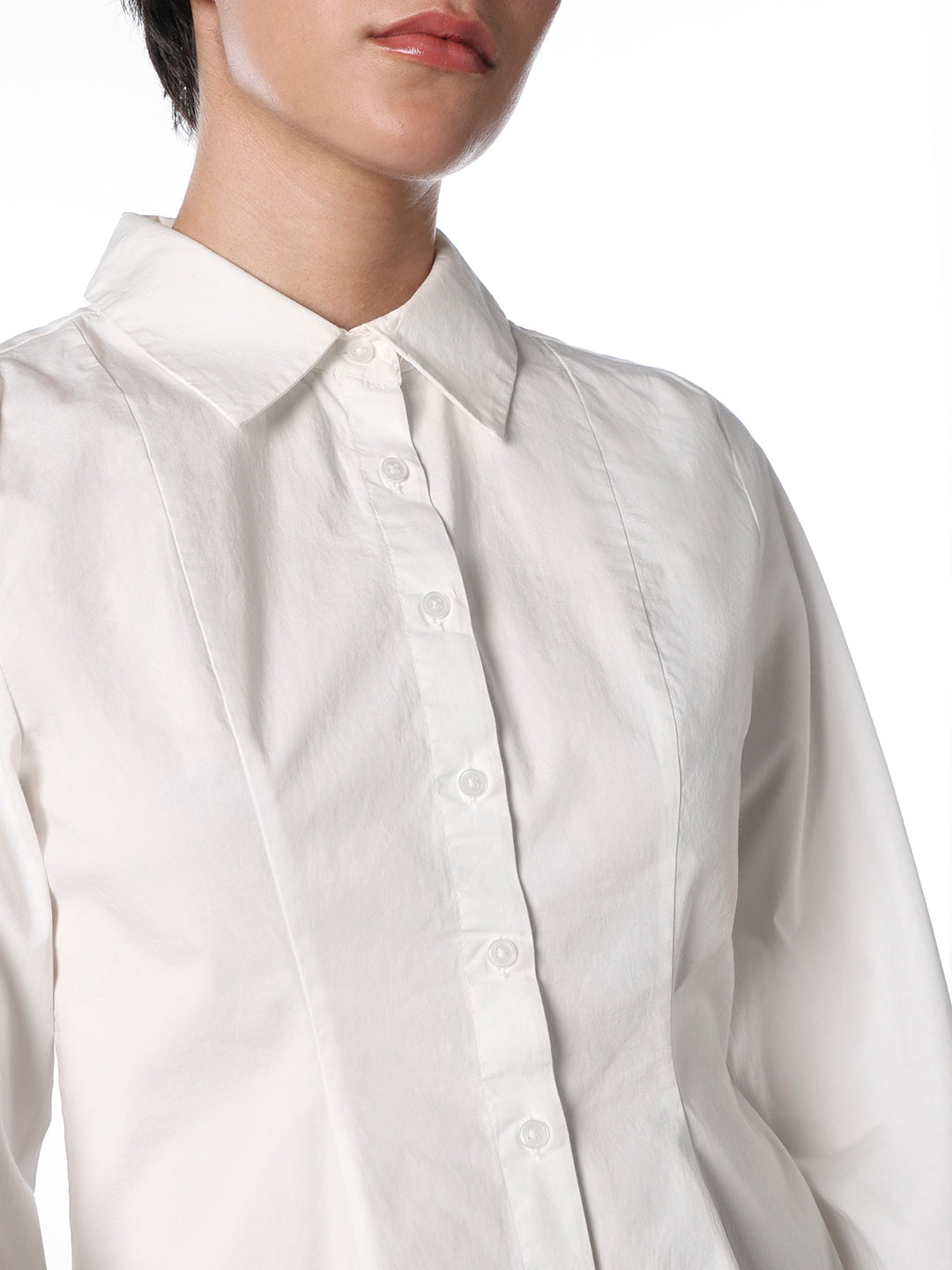 Pleated Cotton Shirt - White