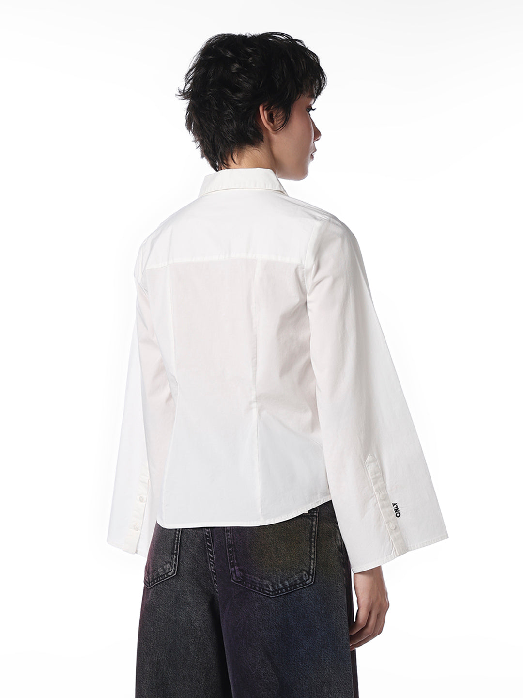 Pleated Cotton Shirt - White