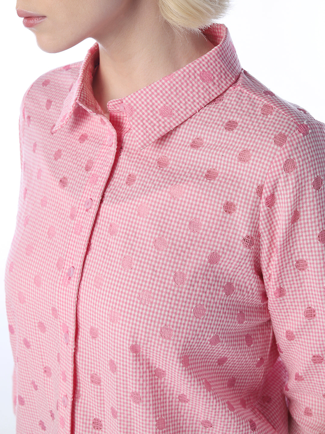 Dobby Textured Shirt - Pink