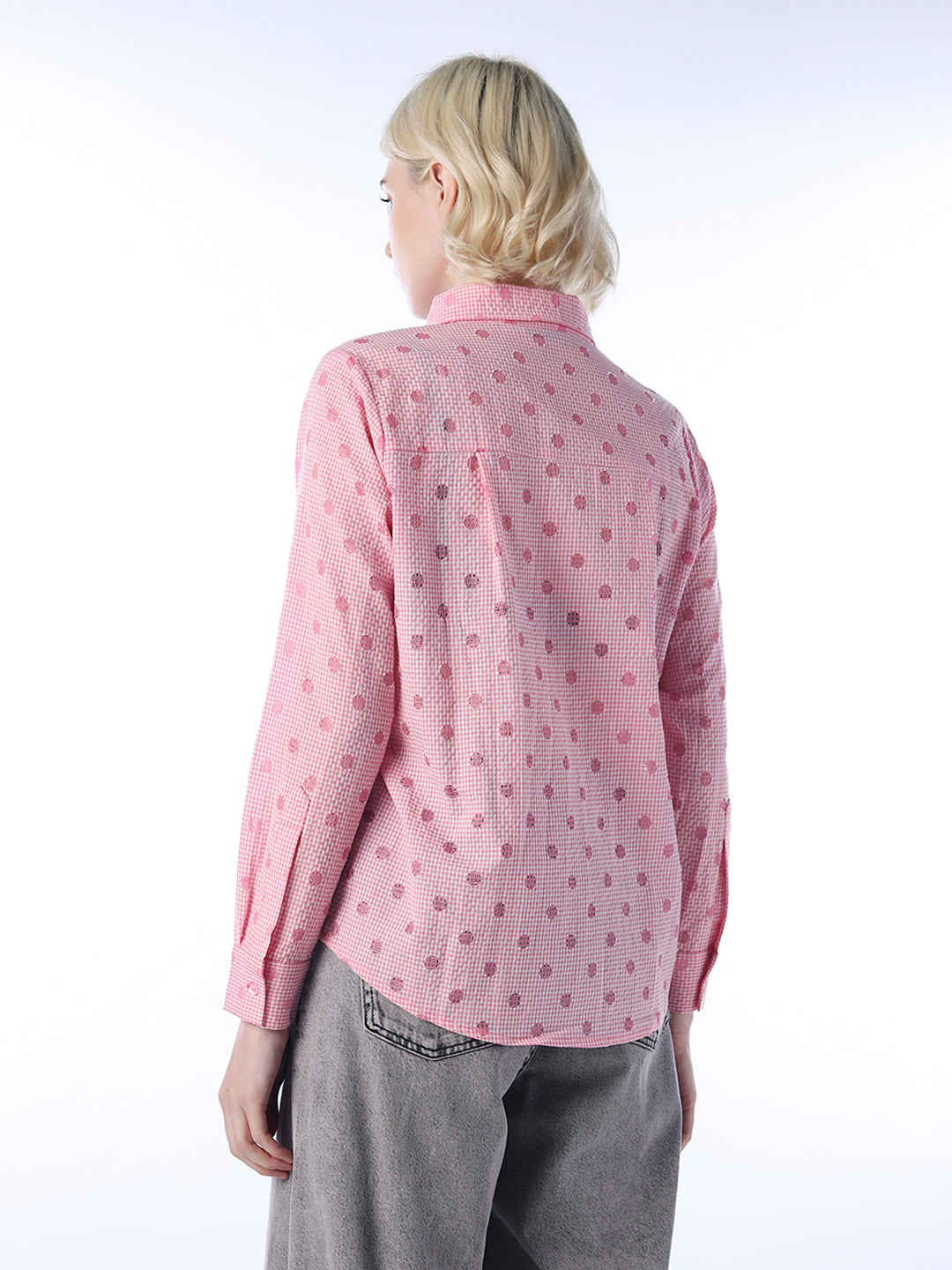 Dobby Textured Shirt - Pink