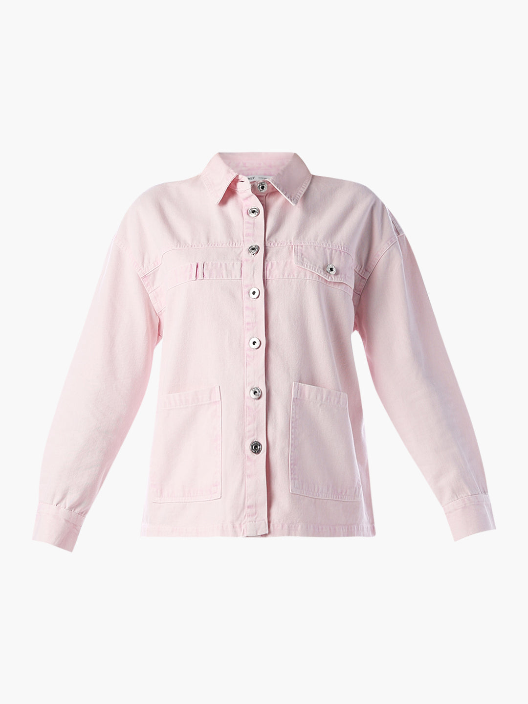 Washed Denim Shirt - Light Pink
