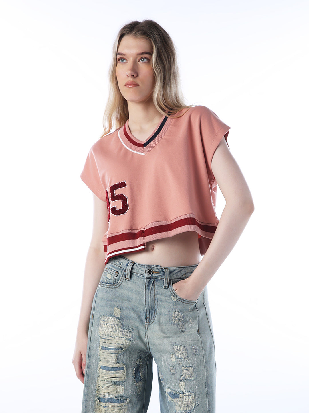 Varsity Cropped Sweatshirt