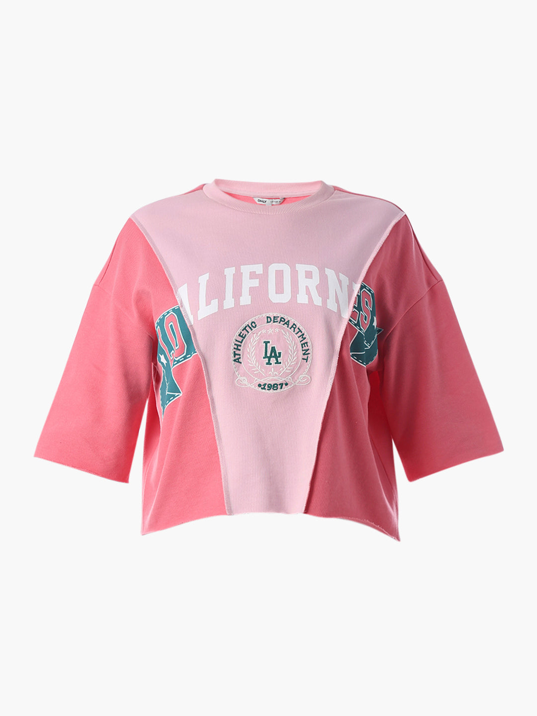 Pink Printed Cotton Sweatshirt