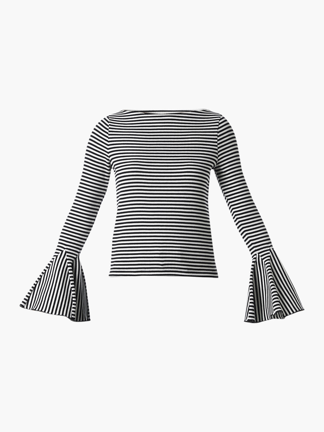 Black Striped Fitted Top