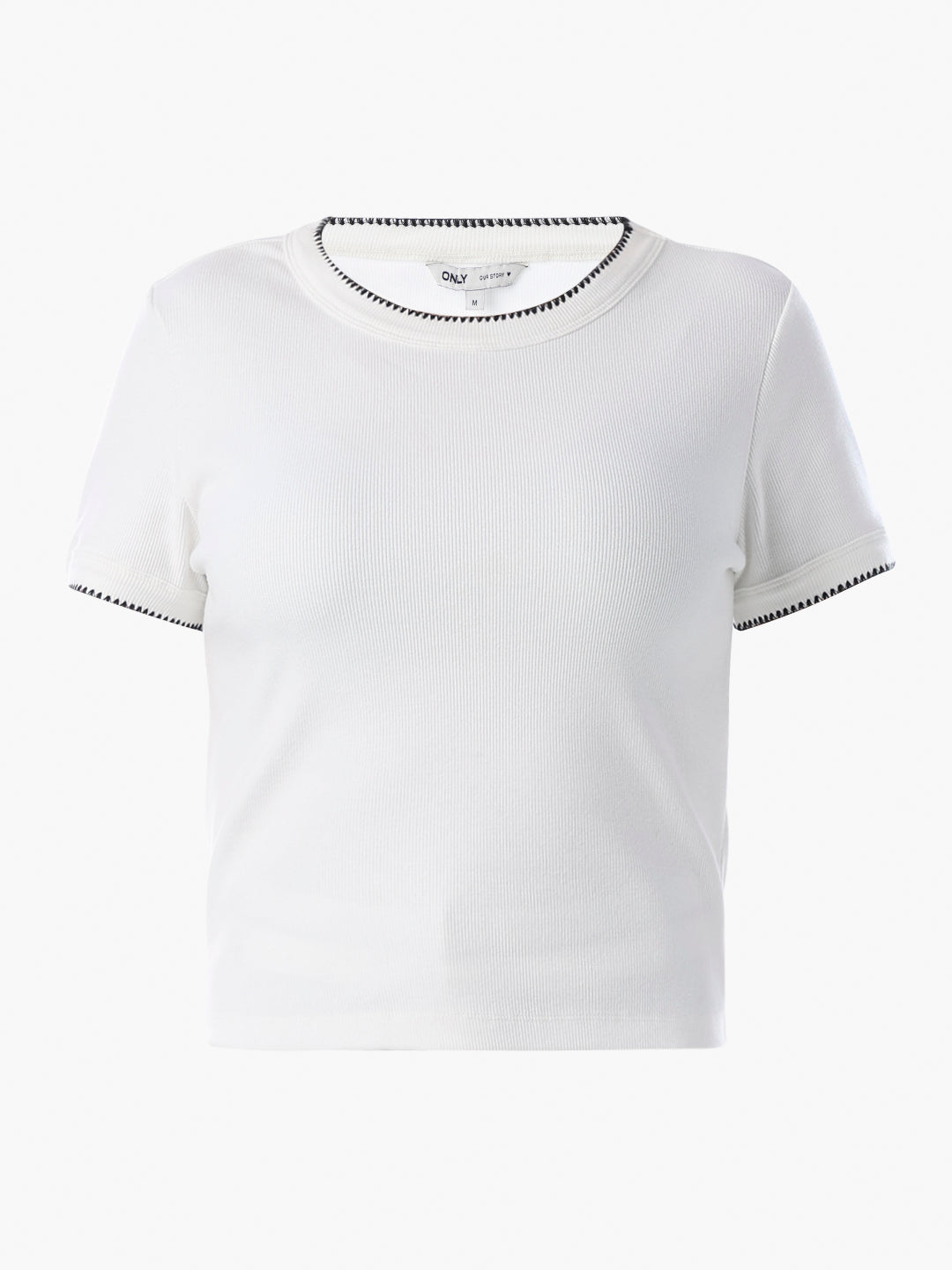 White Fitted Knit T-shirt