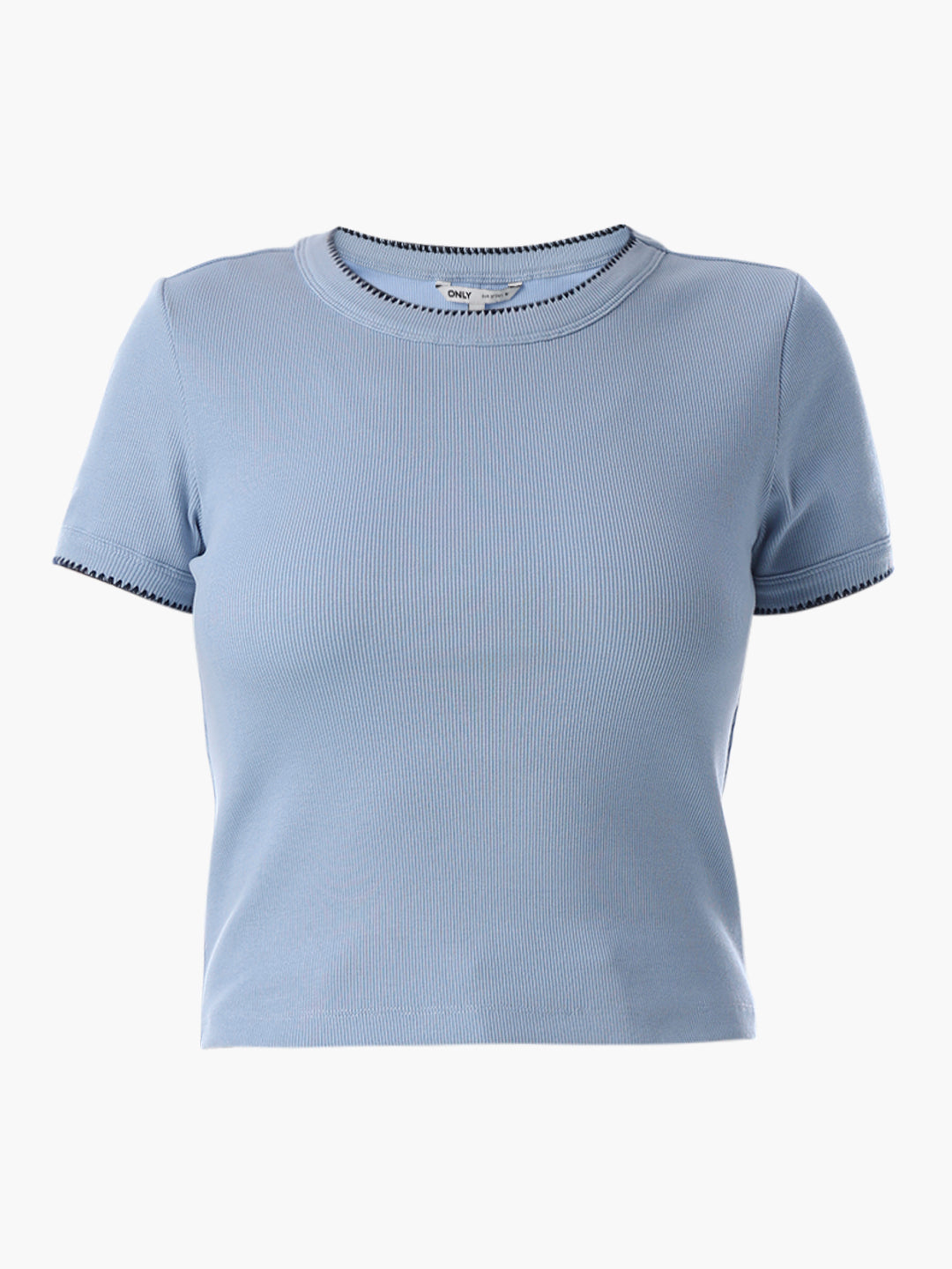 Blue Fitted Knit T-shirt