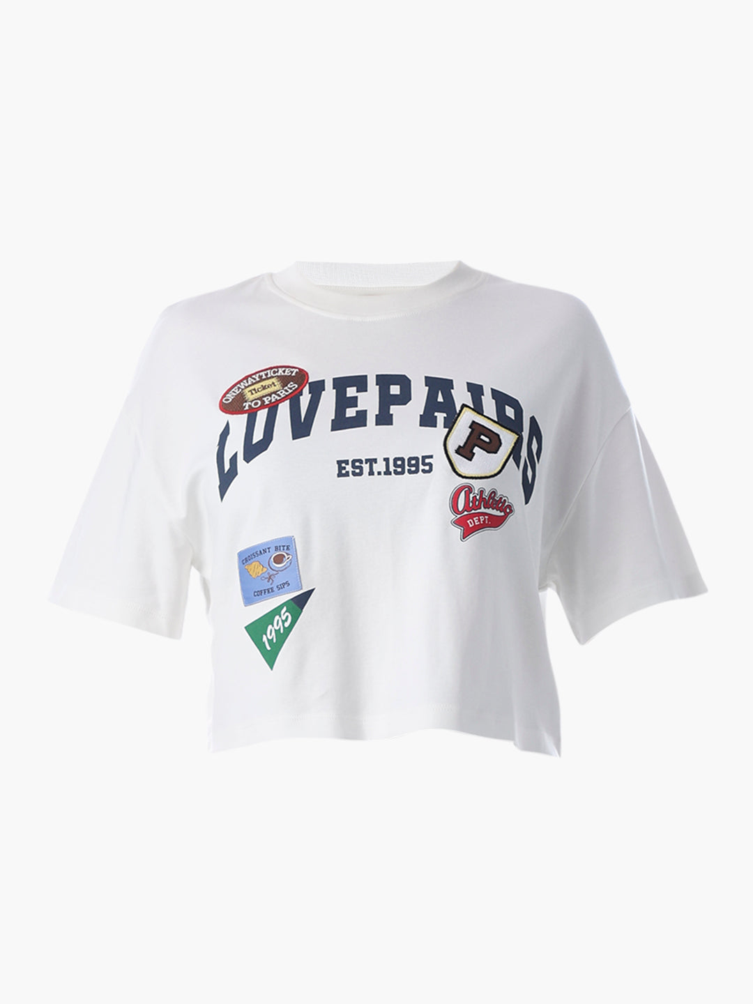 White Printed Boxy Fit Sweatshirt